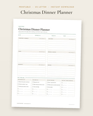 Christmas Dinner Planner (Printable)