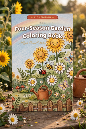 Four-Season Garden Coloring Book: Kids Edition (65 Pages)