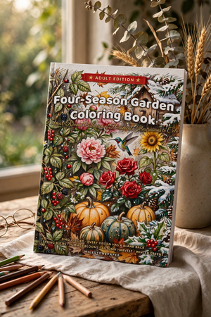 Four-Season Garden Coloring Book: Adult Edition (65 Pages)