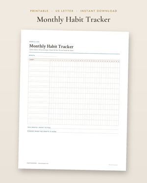 Monthly Habit Tracker (Printable)