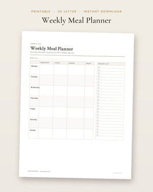 Weekly Meal Planner (Printable)